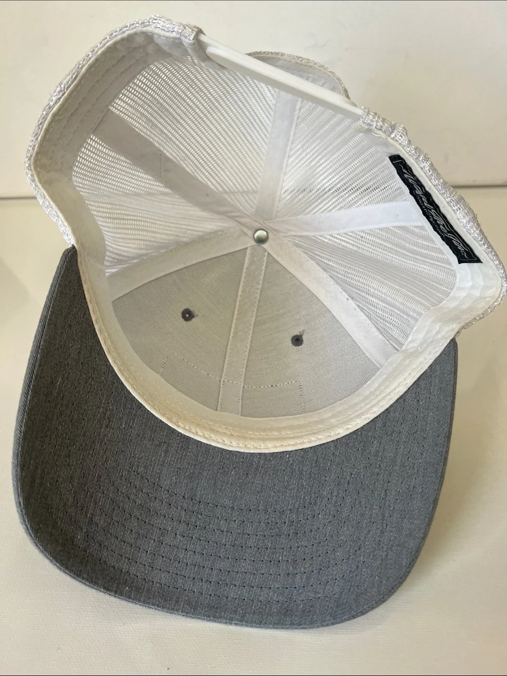 WTF What The Fin? Grey & Blue Patch Trucker Hat